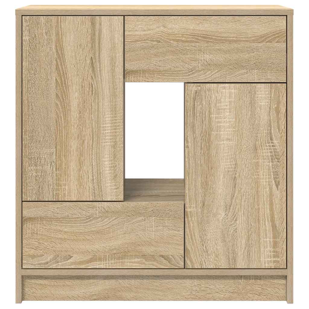 skænk med skuffer og låger 70,5x34x74,5 cm sonoma-eg