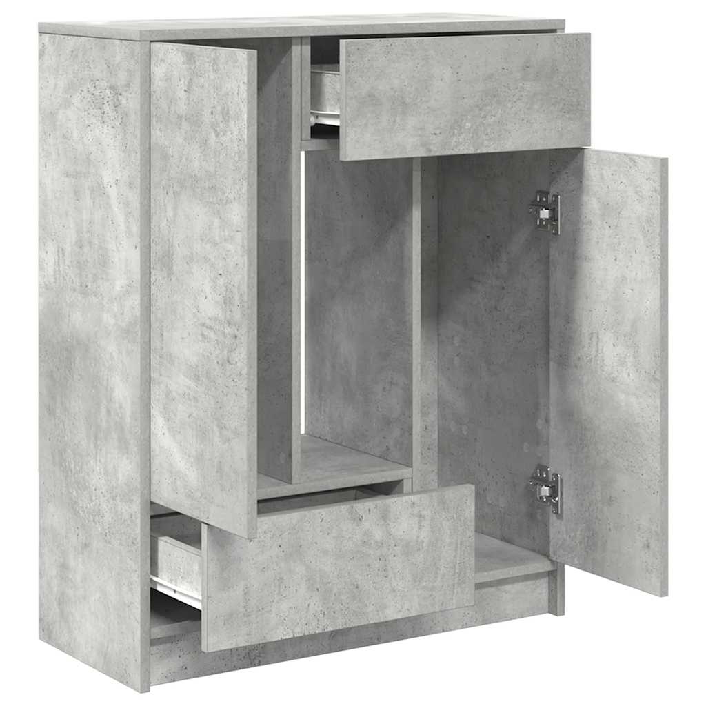 skænk med skuffer og låger 73x31x90 cm betongrå