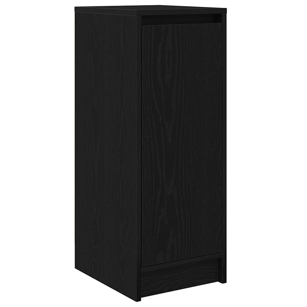 skoreol 29,5x34x76 cm konstrueret træ sort egetræsfarve