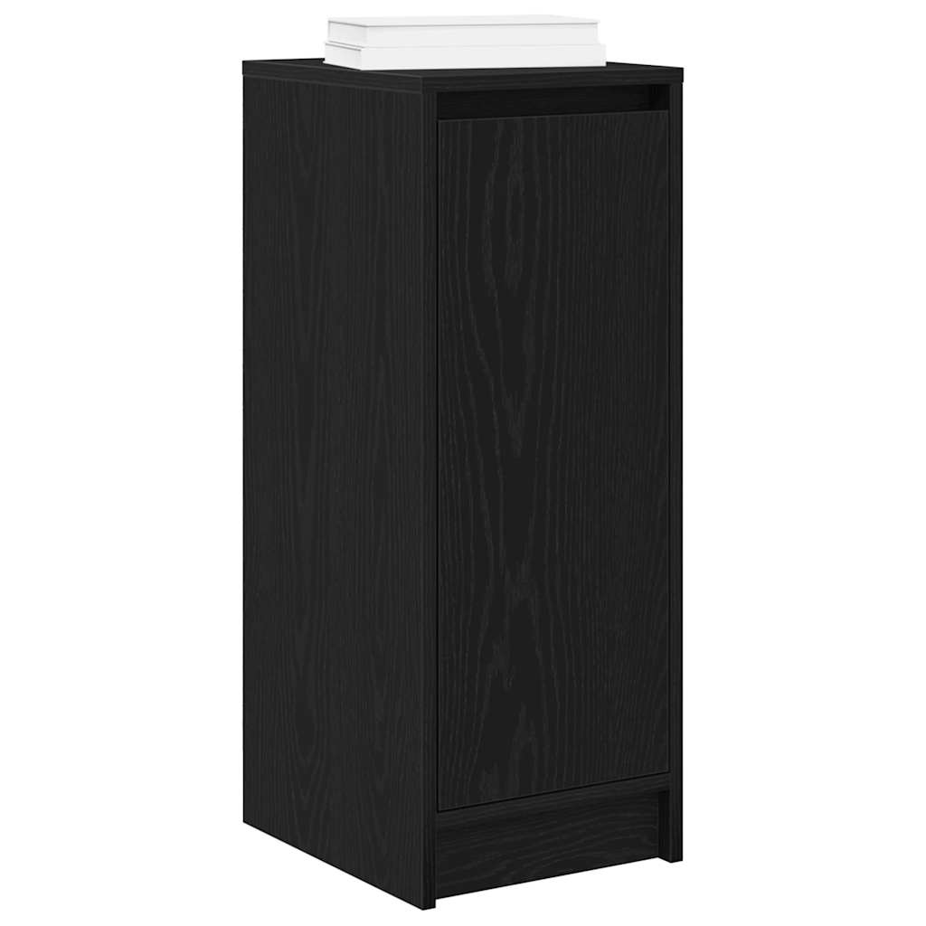 skoreol 29,5x34x76 cm konstrueret træ sort egetræsfarve