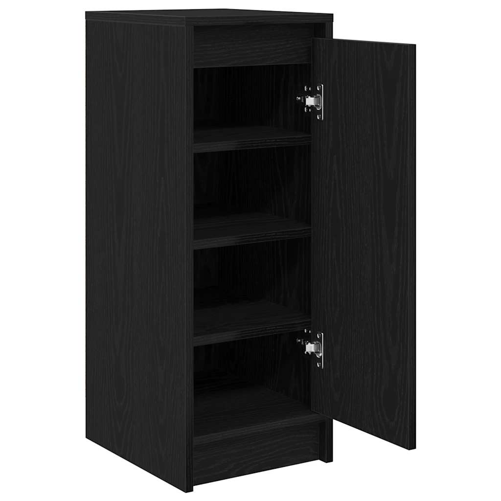 skoreol 29,5x34x76 cm konstrueret træ sort egetræsfarve