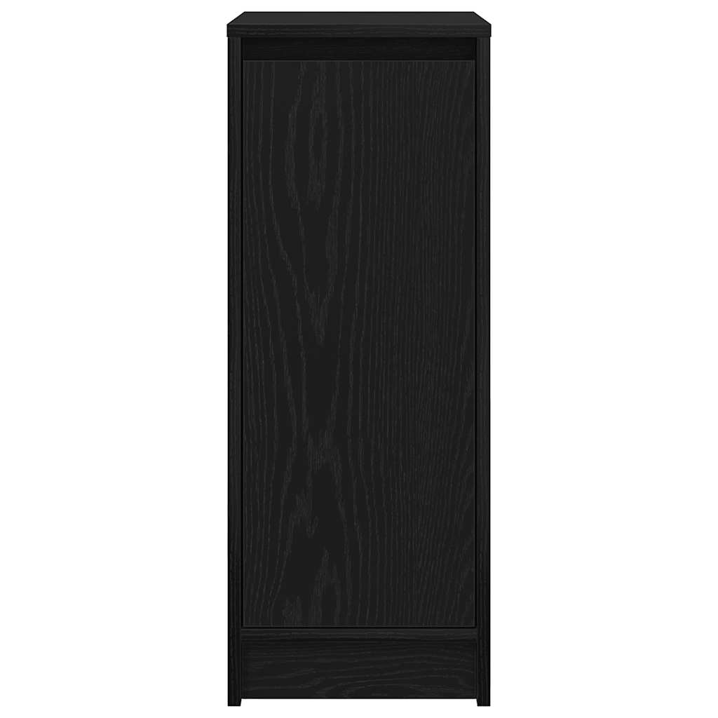 skoreol 29,5x34x76 cm konstrueret træ sort egetræsfarve