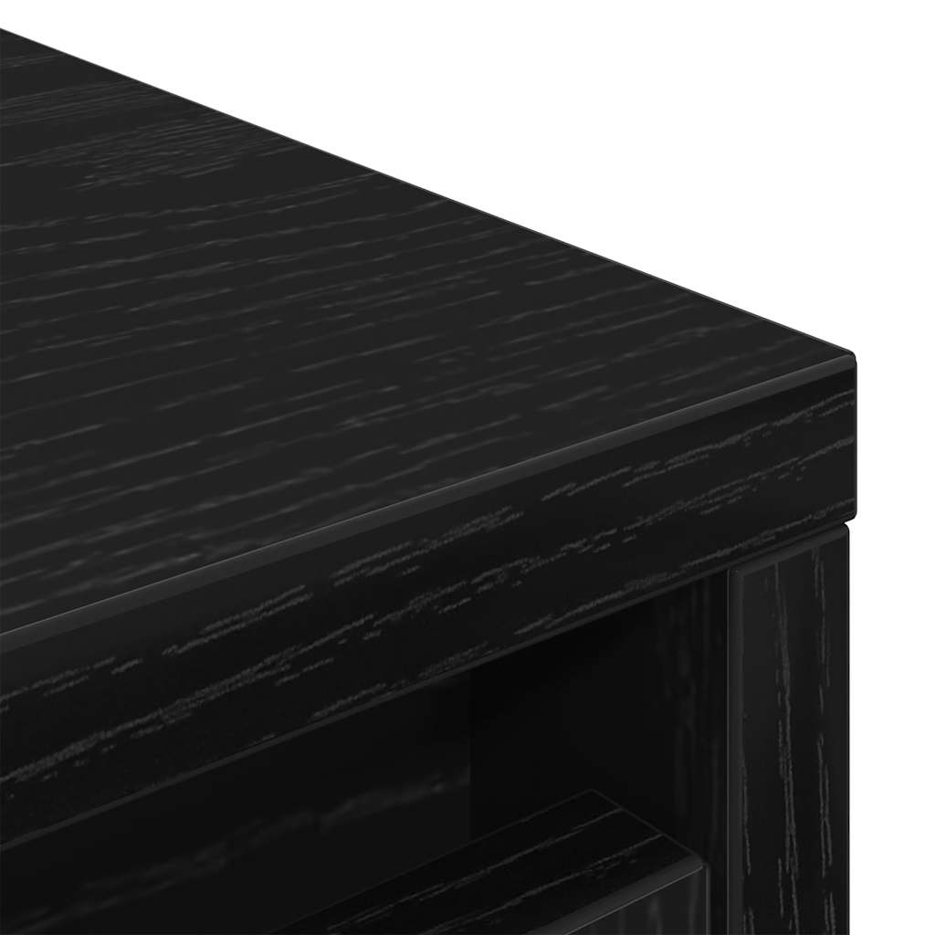 skoreol 29,5x34x76 cm konstrueret træ sort egetræsfarve