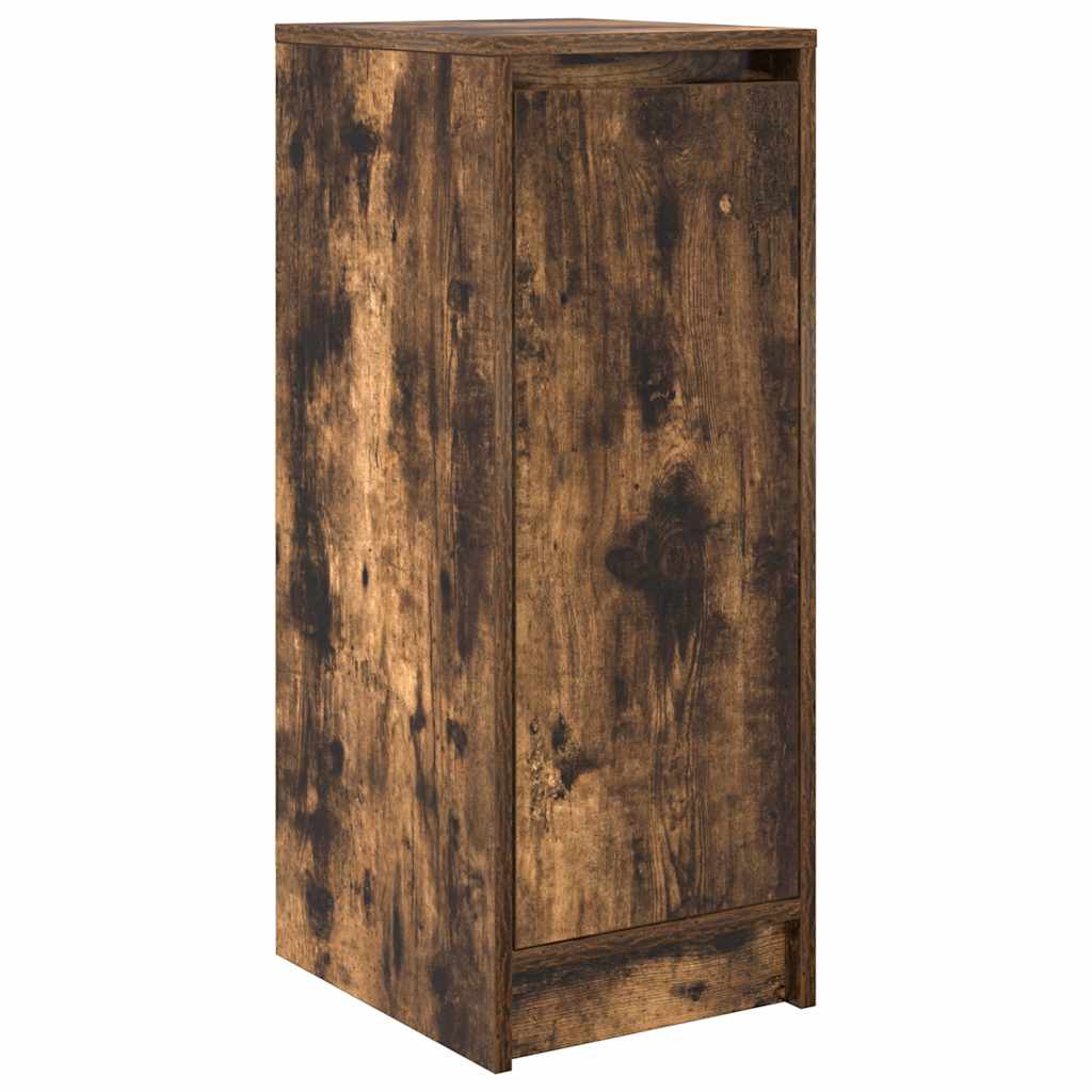 skoskab 29,5x34x76 cm konstrueret træ røget egetræsfarve