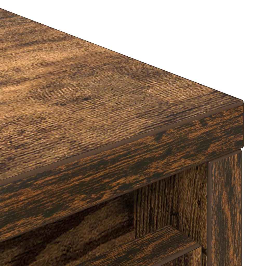 skoskab 29,5x34x76 cm konstrueret træ røget egetræsfarve