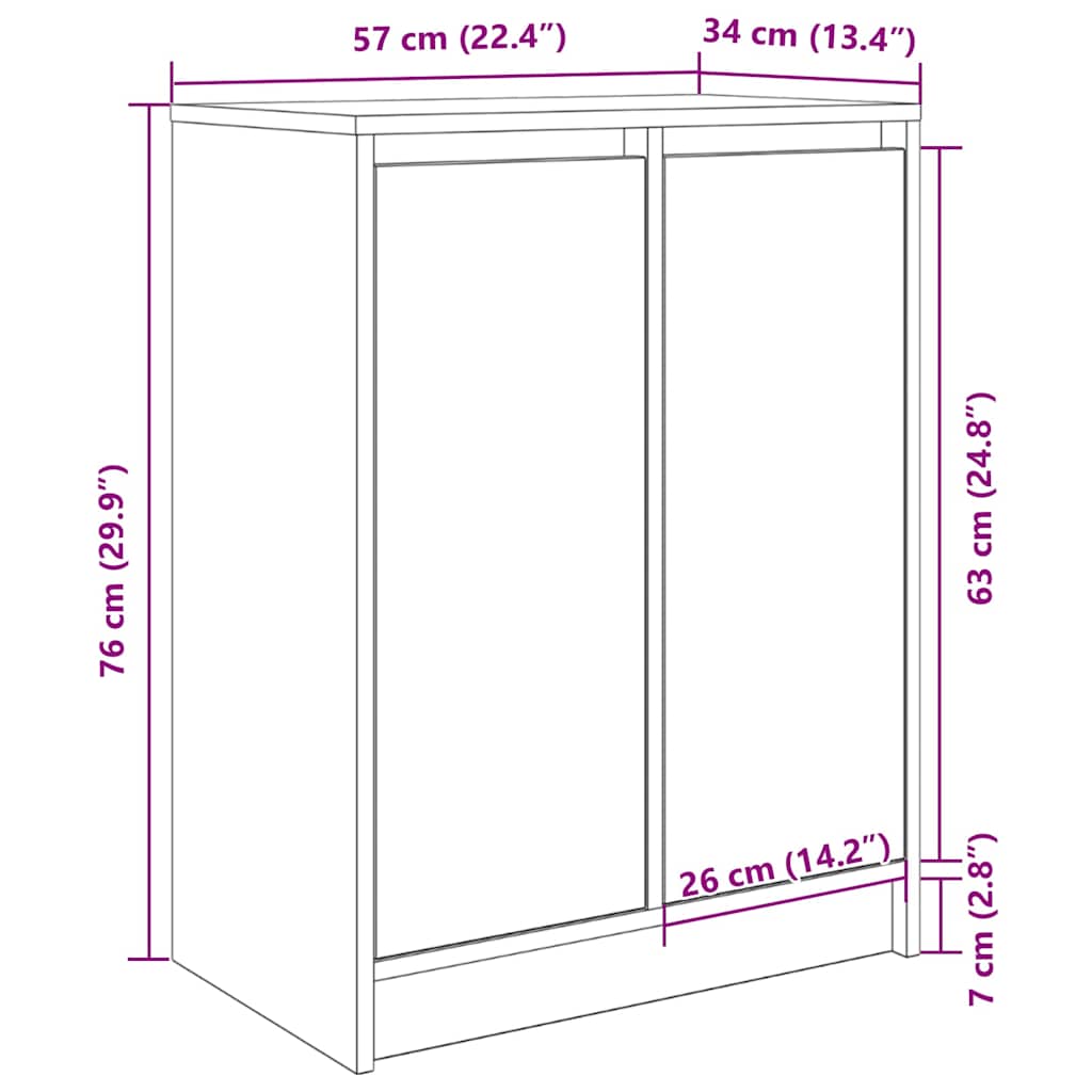 skoreol 57x34x76 cm konstrueret træ hvid