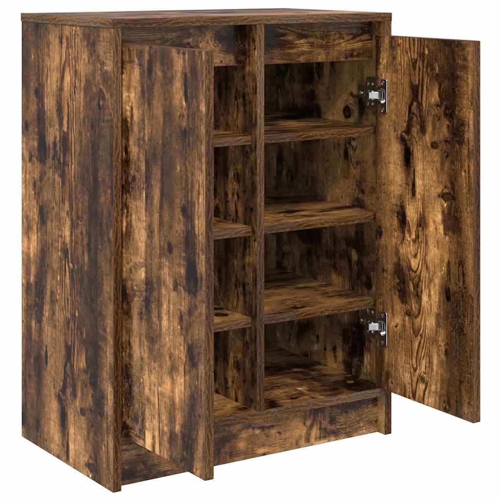 skoskab 57x34x76 cm konstrueret træ røget egetræsfarve