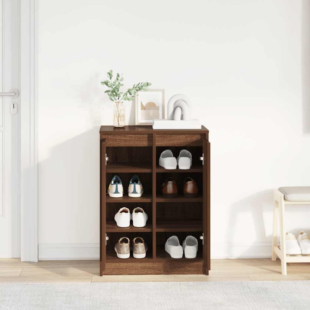 skoreol 57x34x76 cm konstrueret træ brun egetræsfarve