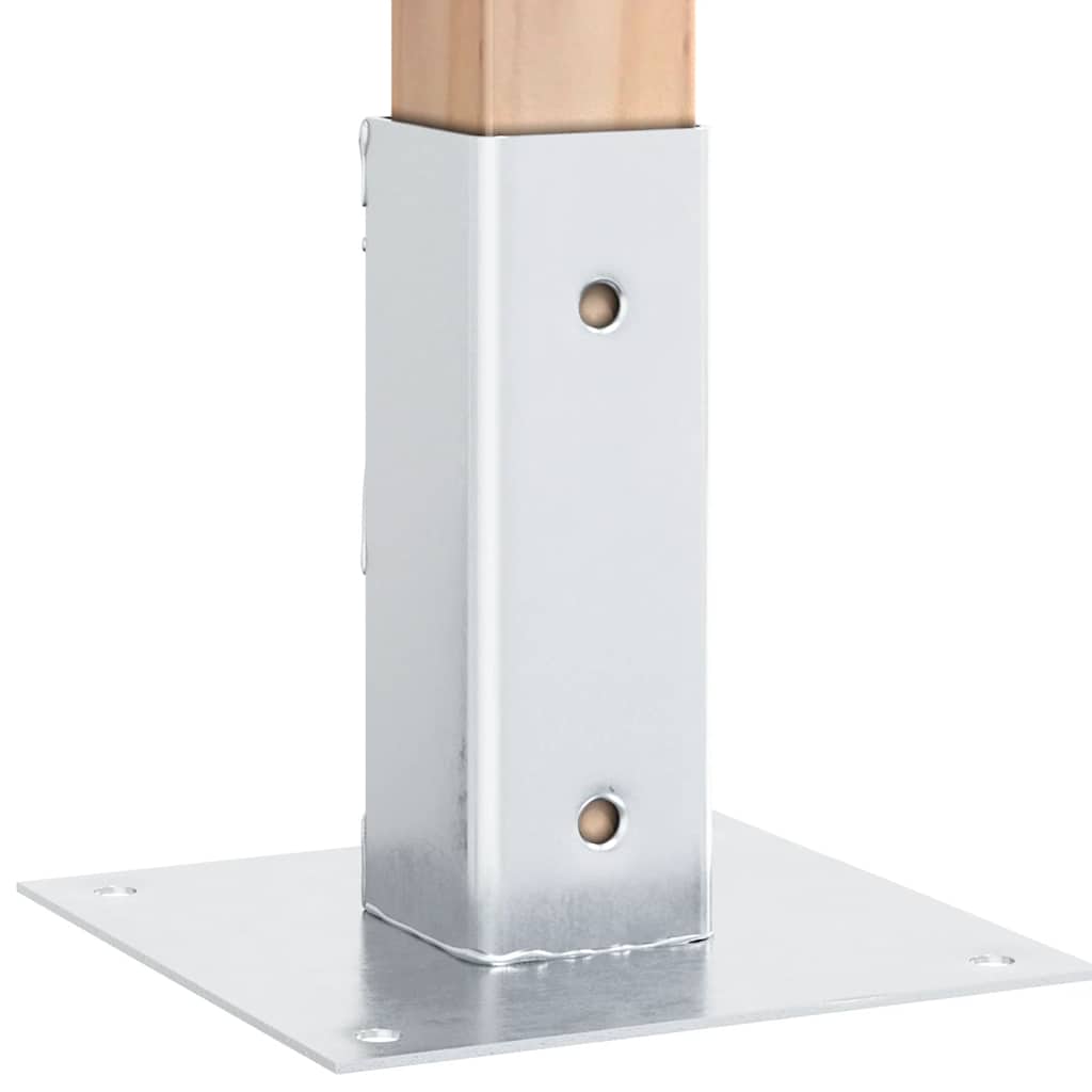stolpefødder firkantet 4 stk. 51x51 mm galvaniseret stål