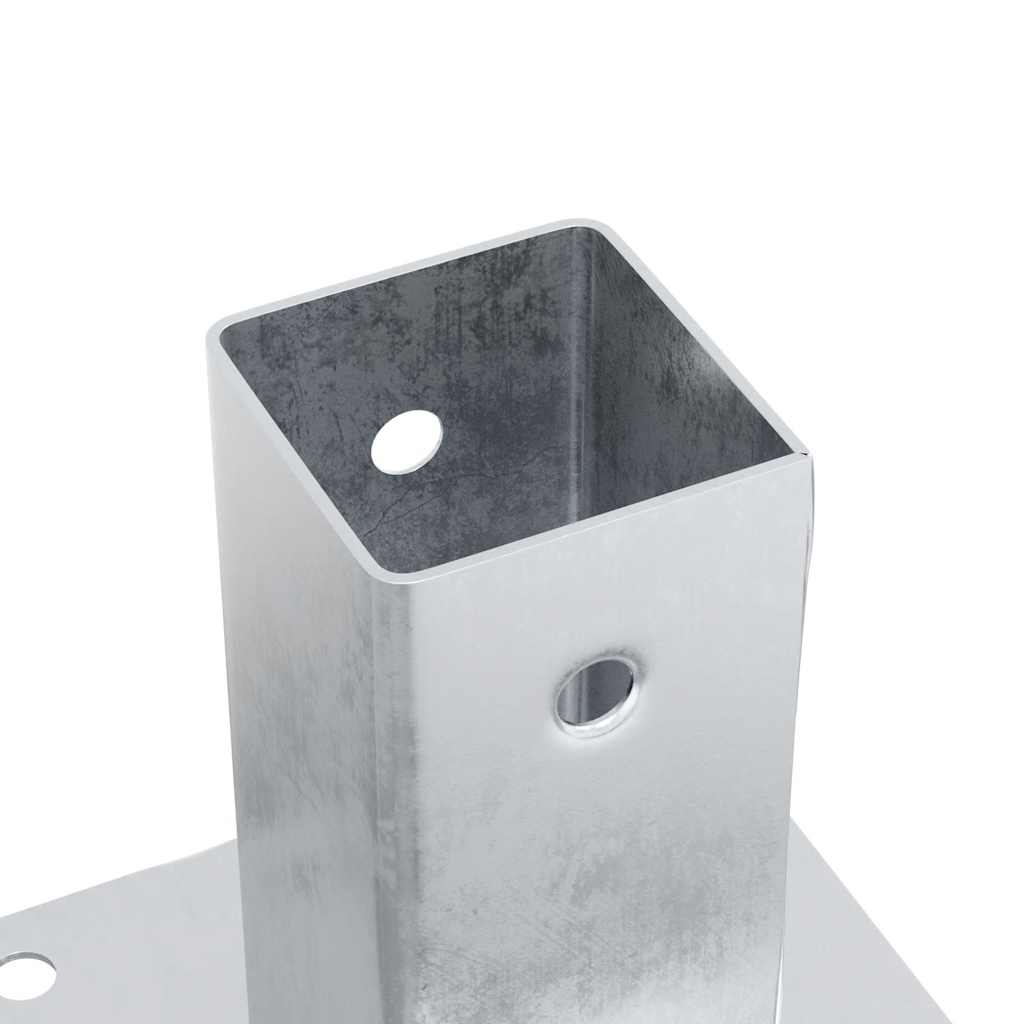 stolpefødder firkantet 4 stk. 61x61 mm galvaniseret stål
