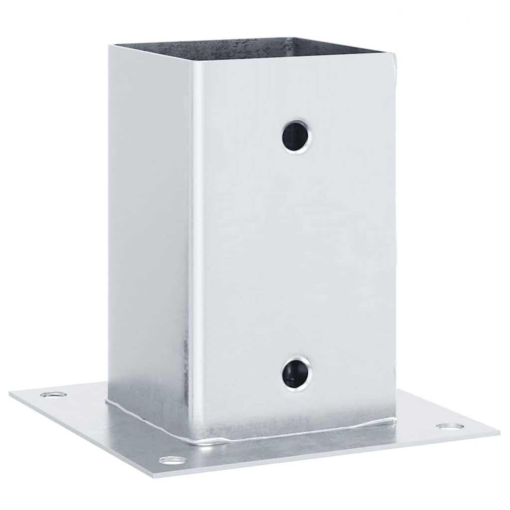 stolpefødder firkantet 4 stk. 81x81 mm galvaniseret stål
