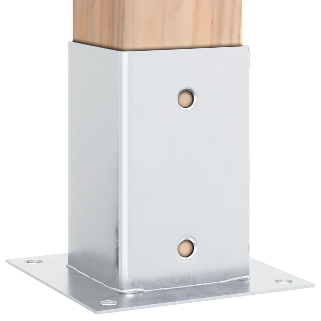 stolpefødder firkantet 4 stk. 91x91 mm galvaniseret stål