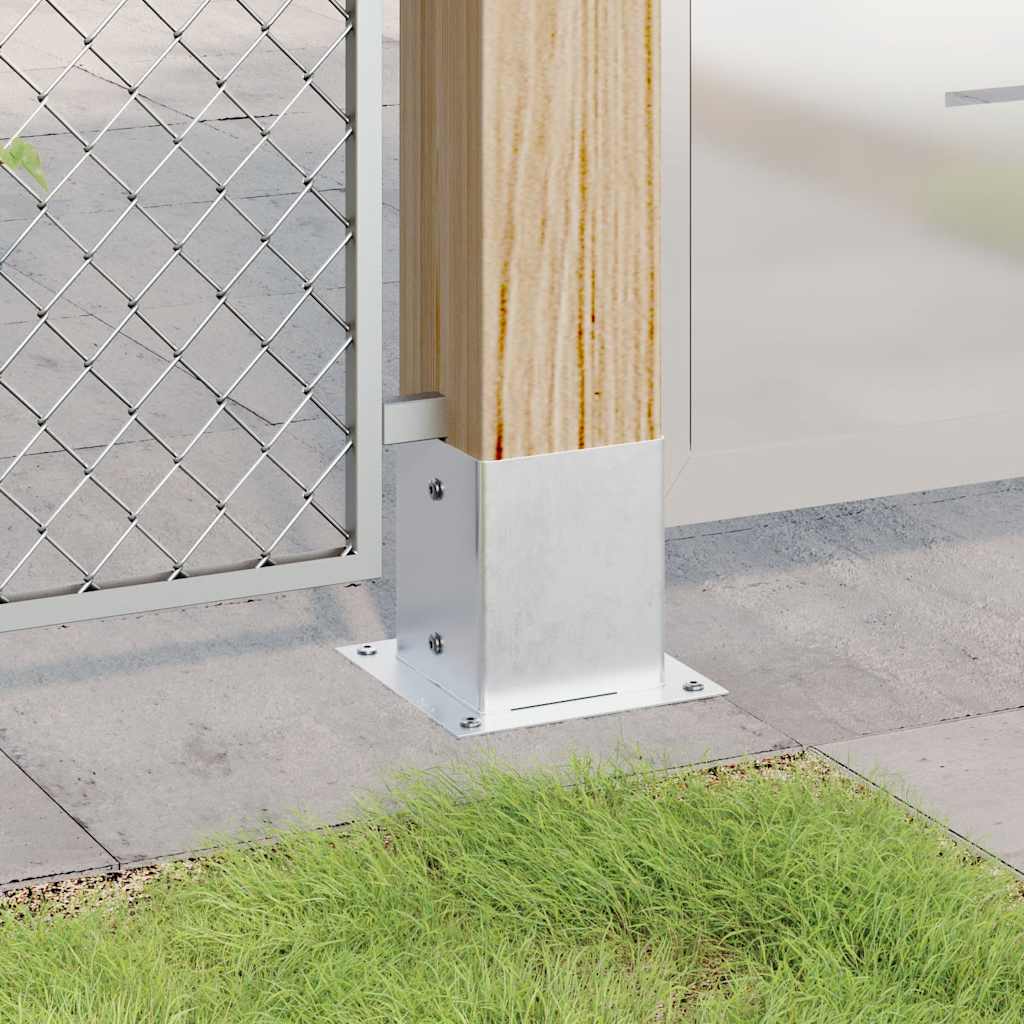 stolpefødder firkantet 4 stk. 101x101 mm galvaniseret stål
