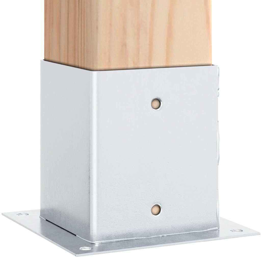 stolpefødder firkantet 4 stk. 101x101 mm galvaniseret stål