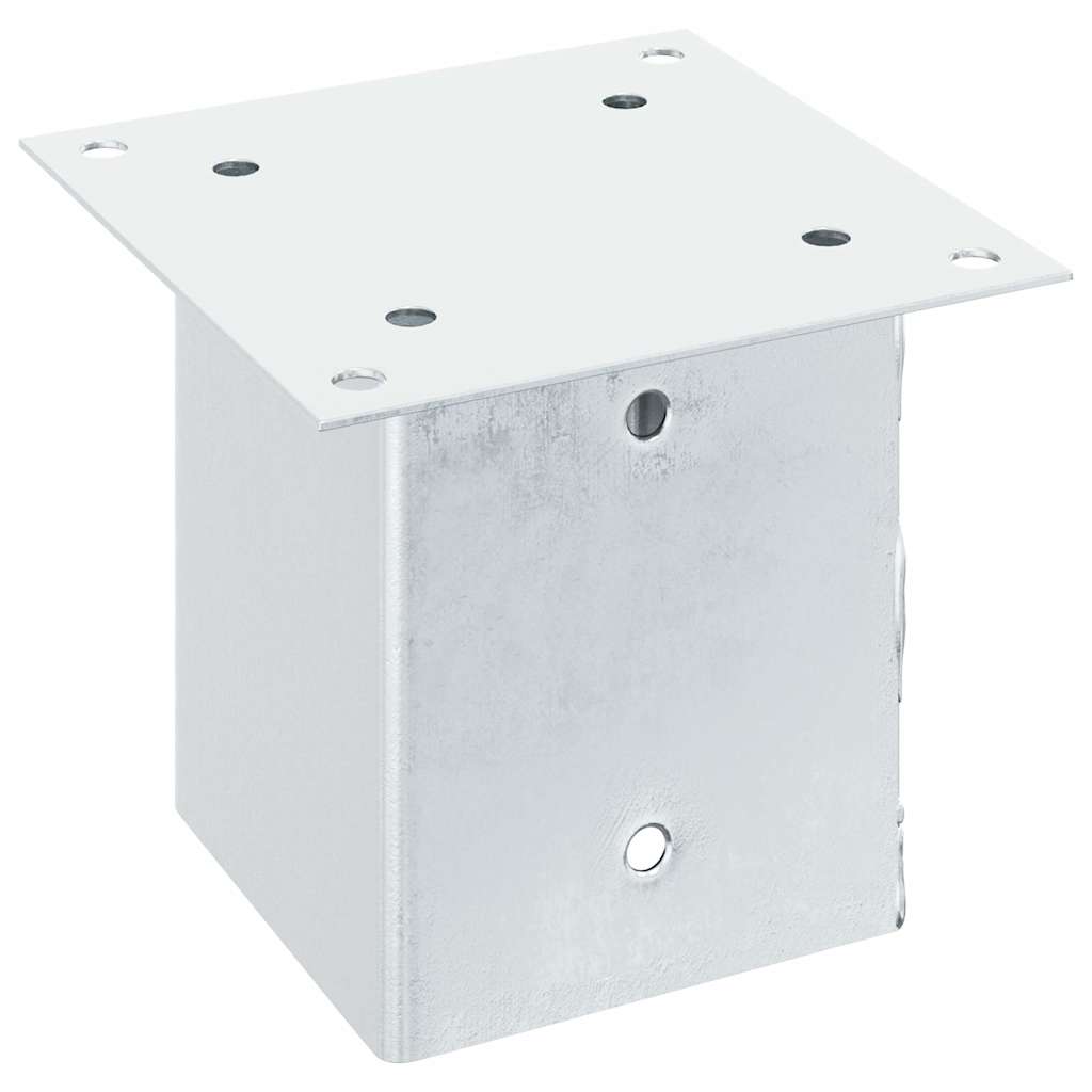 stolpefødder firkantet 4 stk. 121x121 mm galvaniseret stål