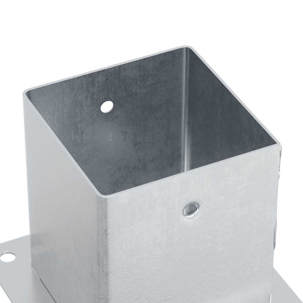 stolpefødder firkantet 4 stk. 121x121 mm galvaniseret stål