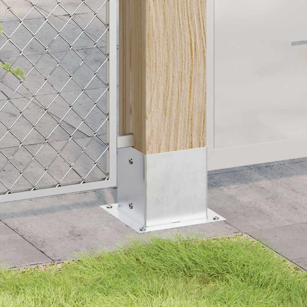 stolpefødder firkantet 4 stk. 141x141 mm galvaniseret stål