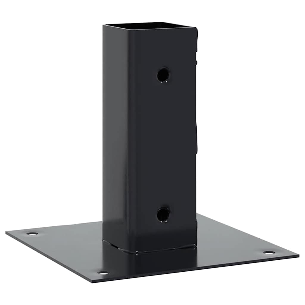 stolpefødder firkantet 4 stk. 46x46 mm pulverlakeret stål