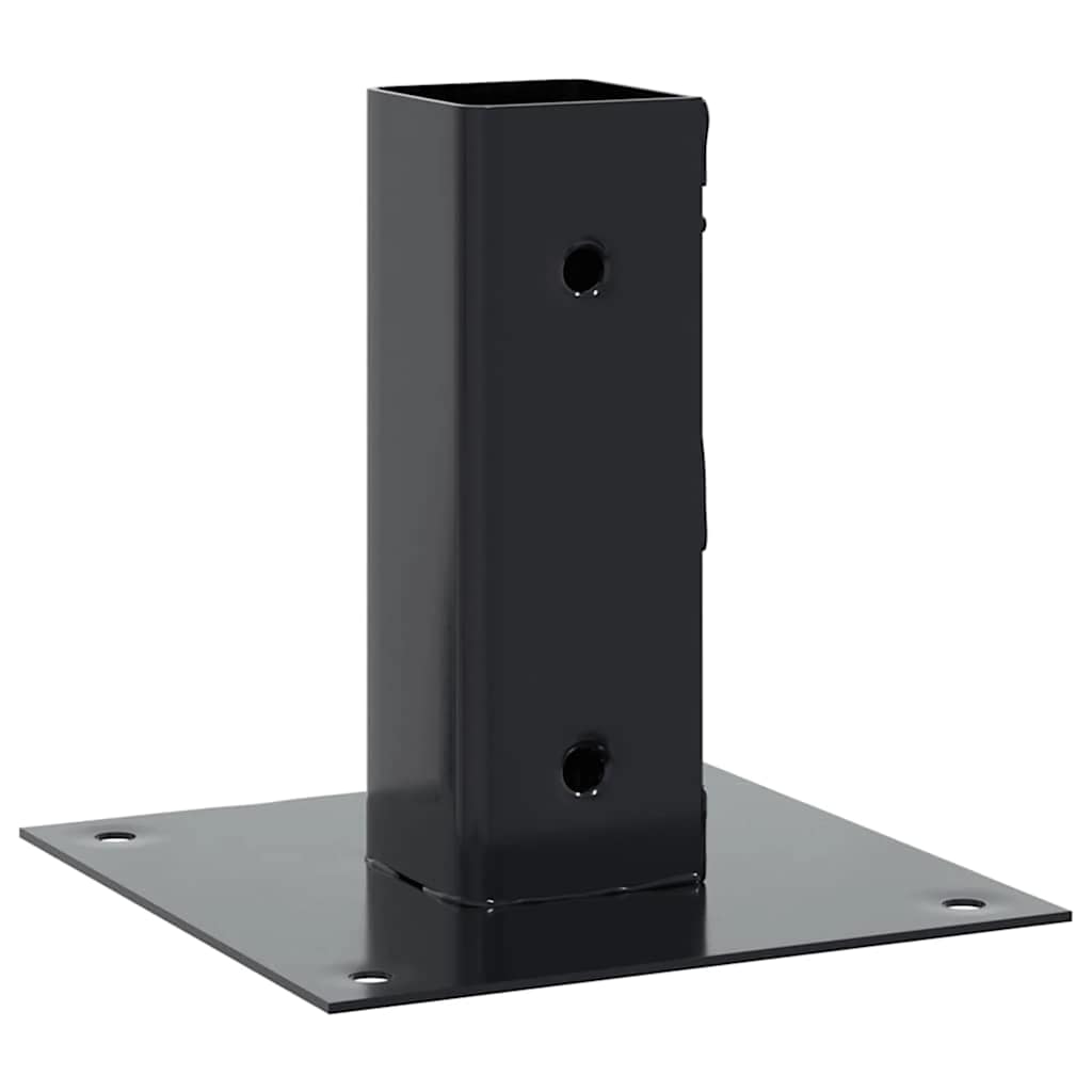 stolpefødder firkantet 12 stk. 46x46 mm pulverlakeret stål