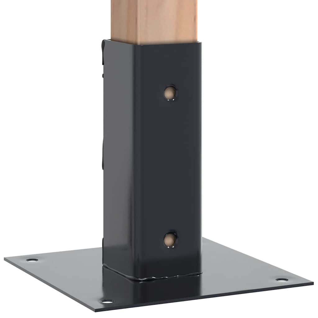 stolpefødder firkantet 12 stk. 46x46 mm pulverlakeret stål