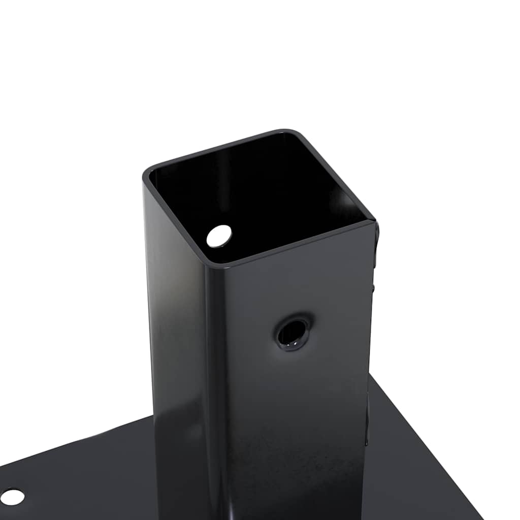 stolpefødder firkantet 12 stk. 46x46 mm pulverlakeret stål