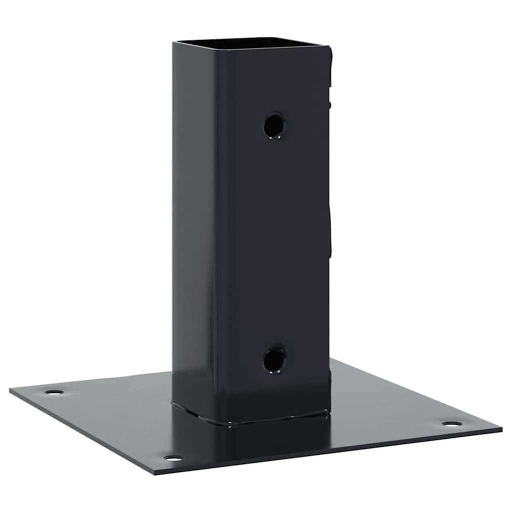 stolpefødder firkantet 4 stk. 51x51 mm pulverlakeret stål