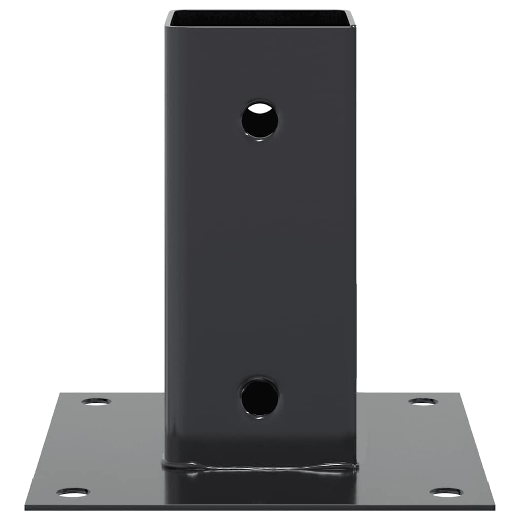 stolpefødder firkantet 4 stk. 61x61 mm pulverlakeret stål