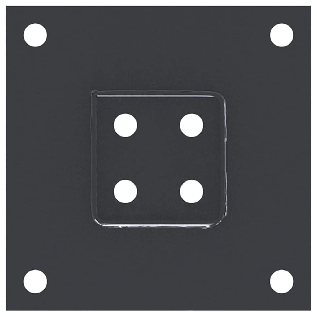 stolpefødder firkantet 4 stk. 61x61 mm pulverlakeret stål