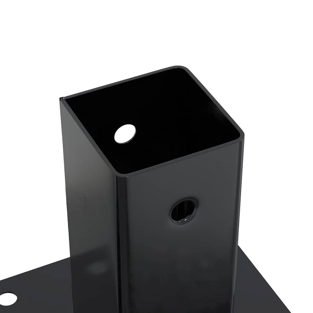 stolpefødder firkantet 4 stk. 61x61 mm pulverlakeret stål