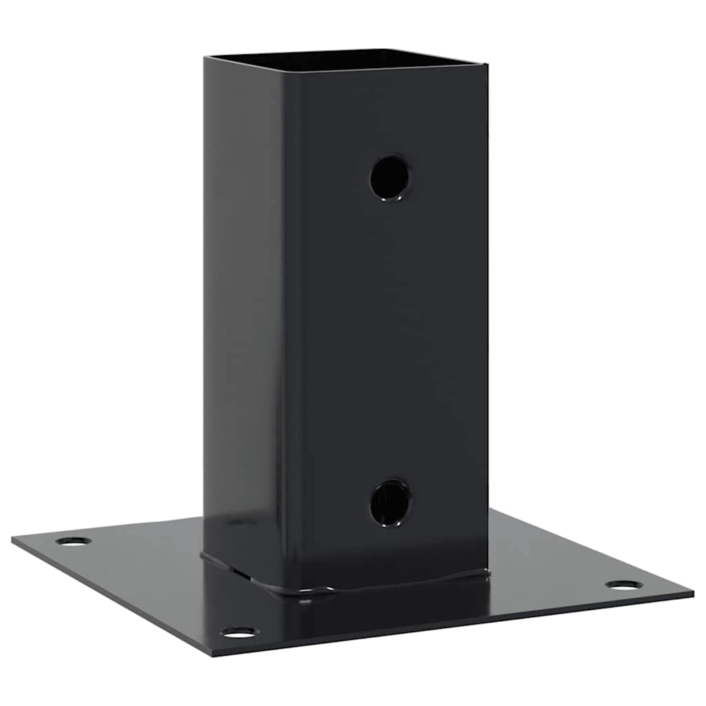 stolpefødder firkantet 12 stk. 61x61 mm pulverlakeret stål
