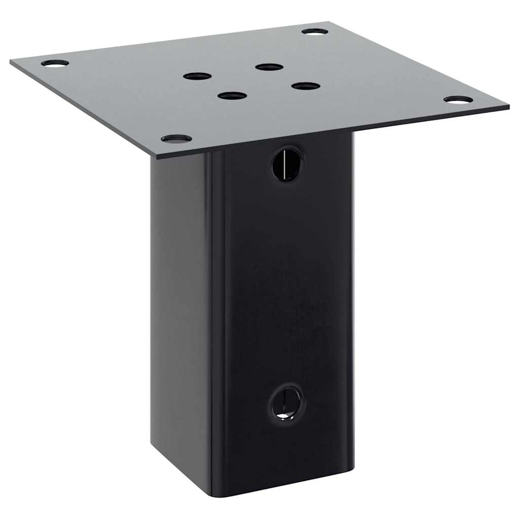 stolpefødder firkantet 12 stk. 61x61 mm pulverlakeret stål