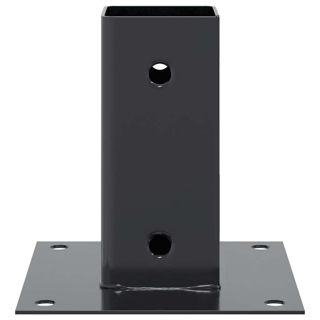 stolpefødder firkantet 12 stk. 61x61 mm pulverlakeret stål
