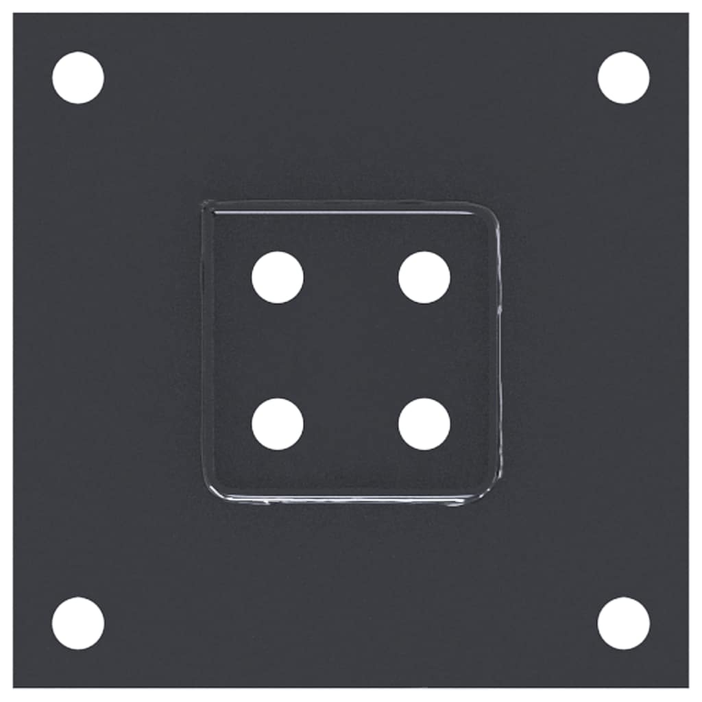 stolpefødder firkantet 12 stk. 61x61 mm pulverlakeret stål
