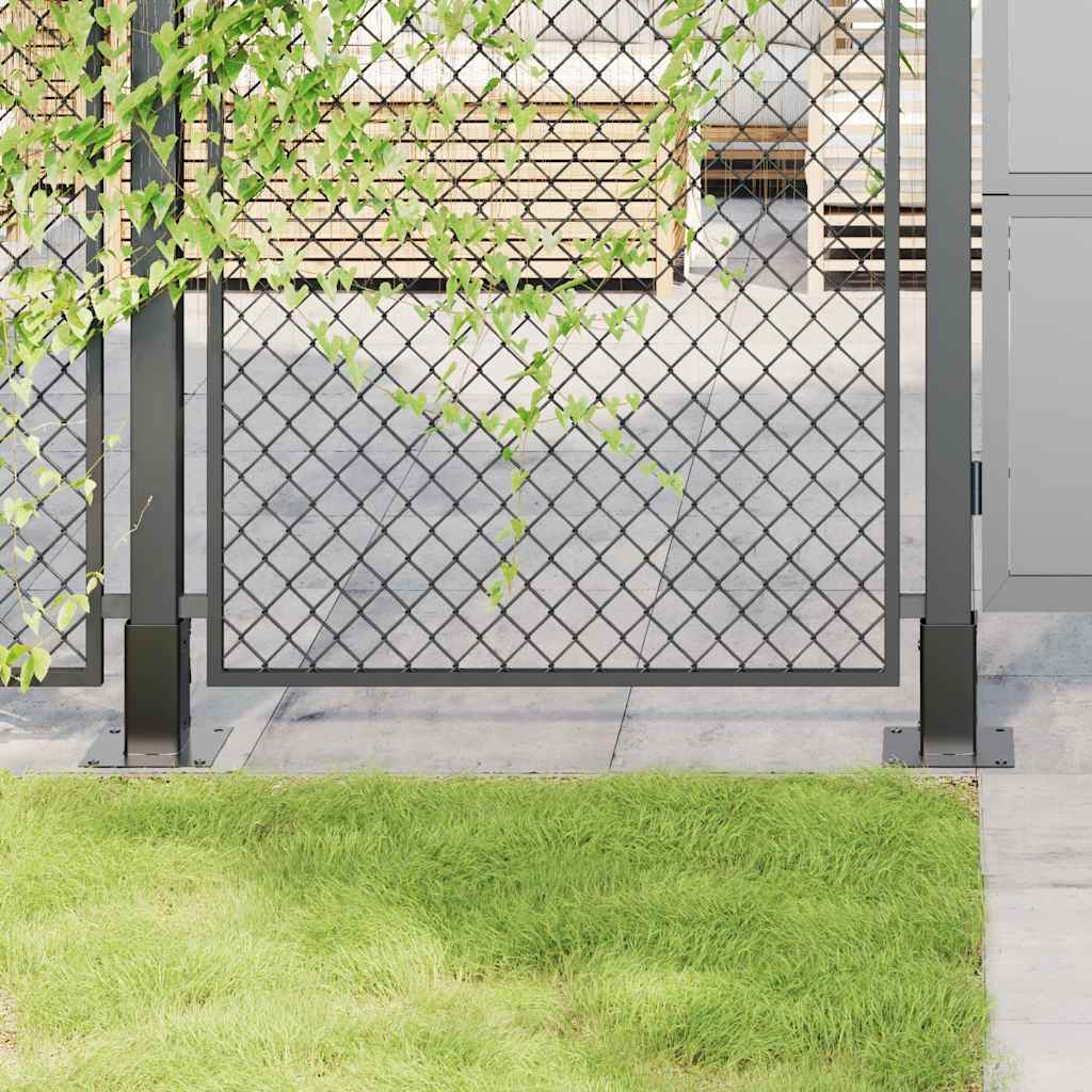 stolpefødder firkantet 12 stk. 61x61 mm pulverlakeret stål