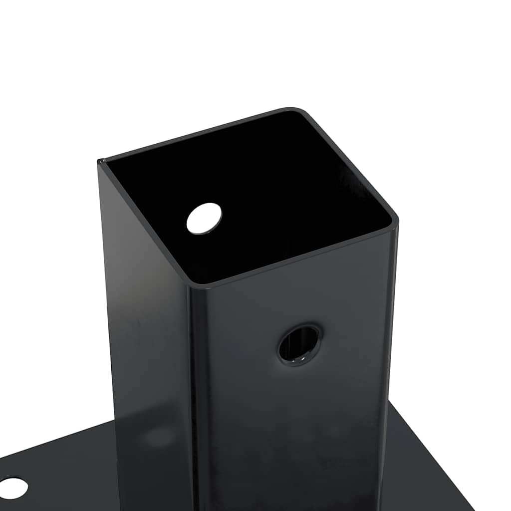 stolpefødder firkantet 4 stk. 71x71 mm pulverlakeret stål