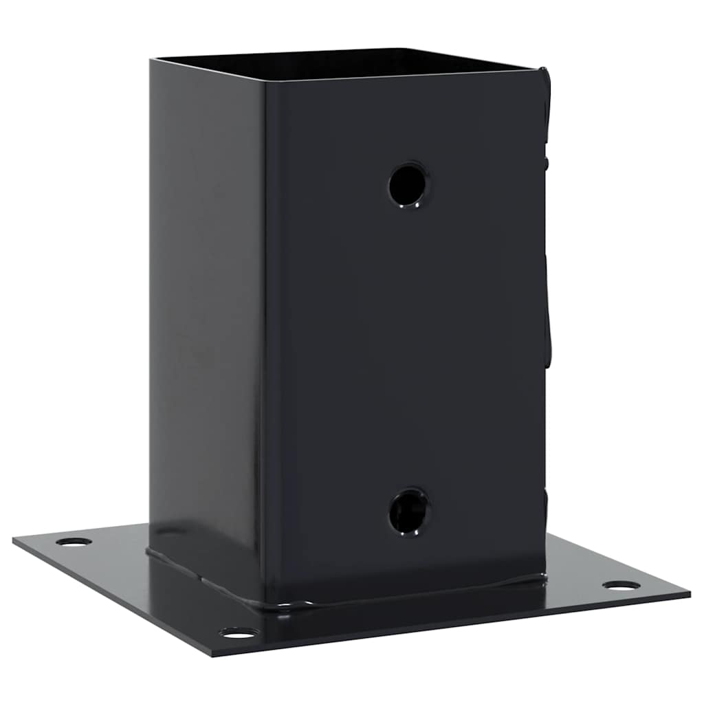 stolpefødder firkantet 12 stk. 81x81 mm pulverlakeret stål
