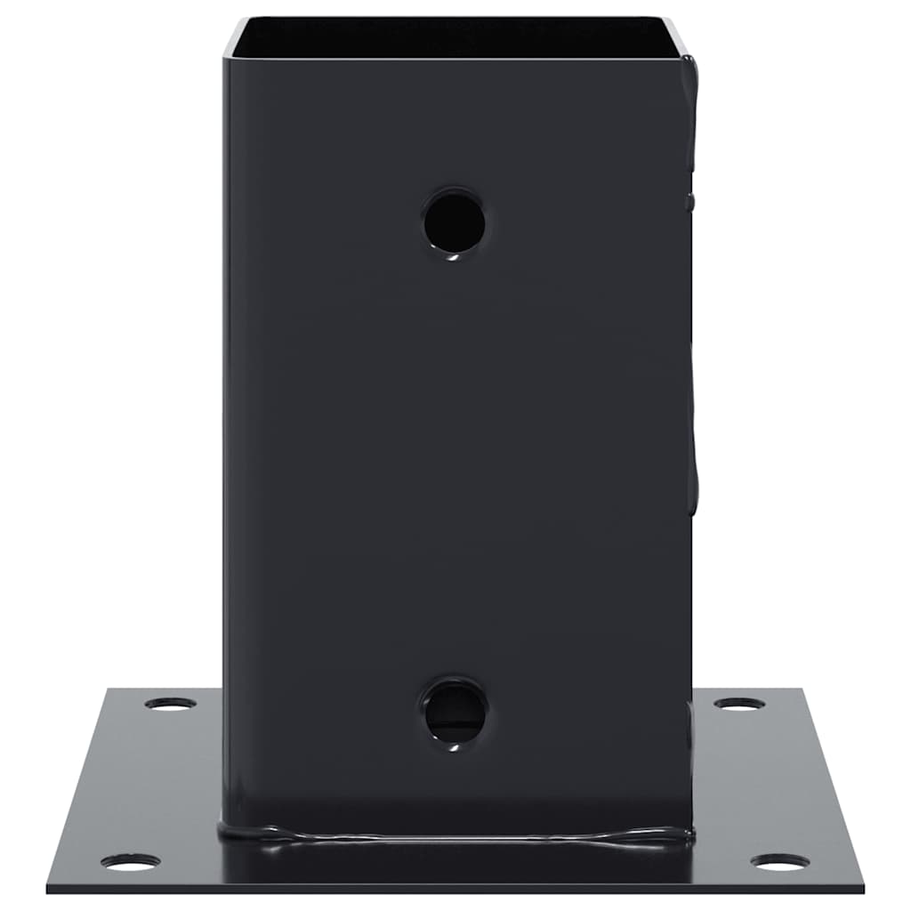 stolpefødder firkantet 12 stk. 81x81 mm pulverlakeret stål