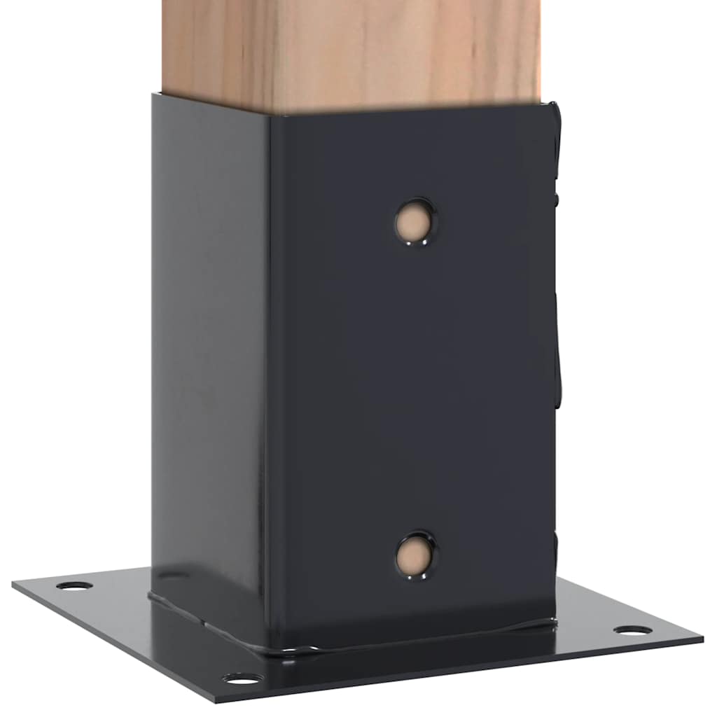 stolpefødder firkantet 12 stk. 81x81 mm pulverlakeret stål
