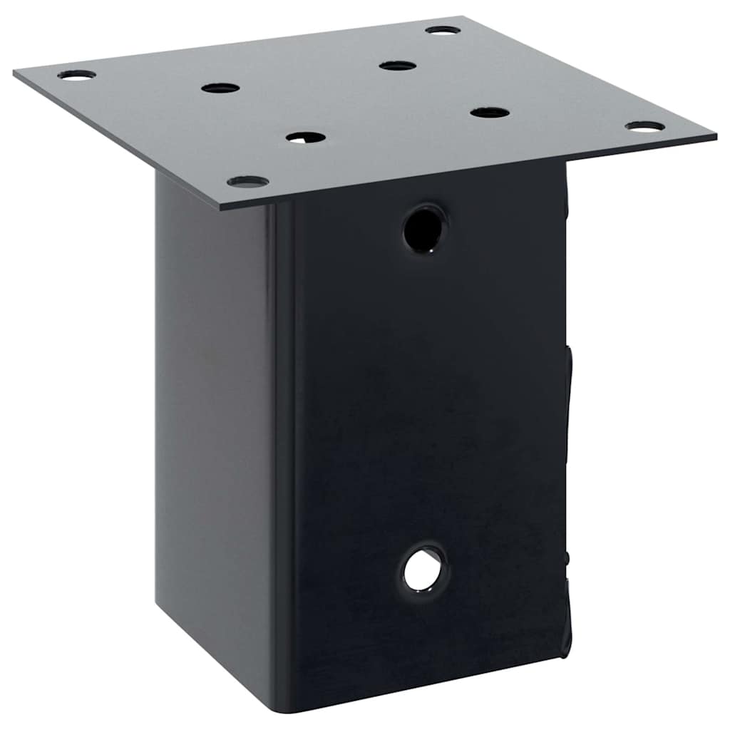 stolpefødder firkantet 12 stk. 81x81 mm pulverlakeret stål