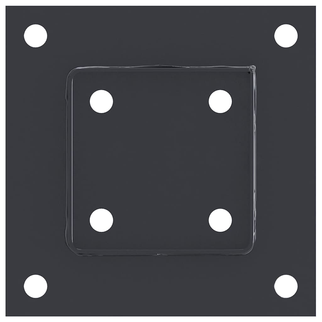 stolpefødder firkantet 12 stk. 81x81 mm pulverlakeret stål