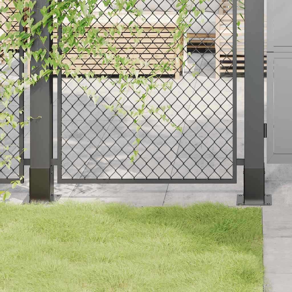 stolpefødder firkantet 12 stk. 81x81 mm pulverlakeret stål