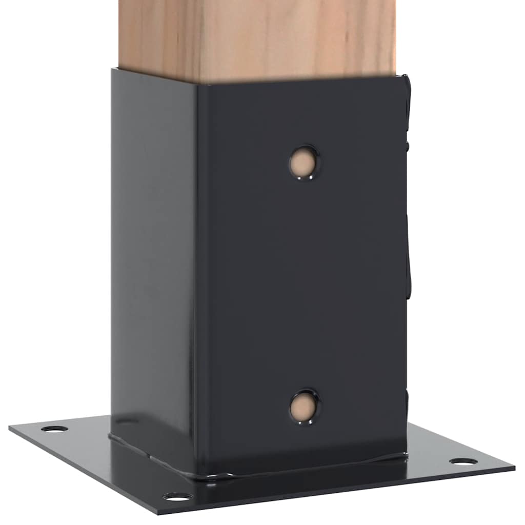 stolpefødder firkantet 12 stk. 91x91 mm pulverlakeret stål
