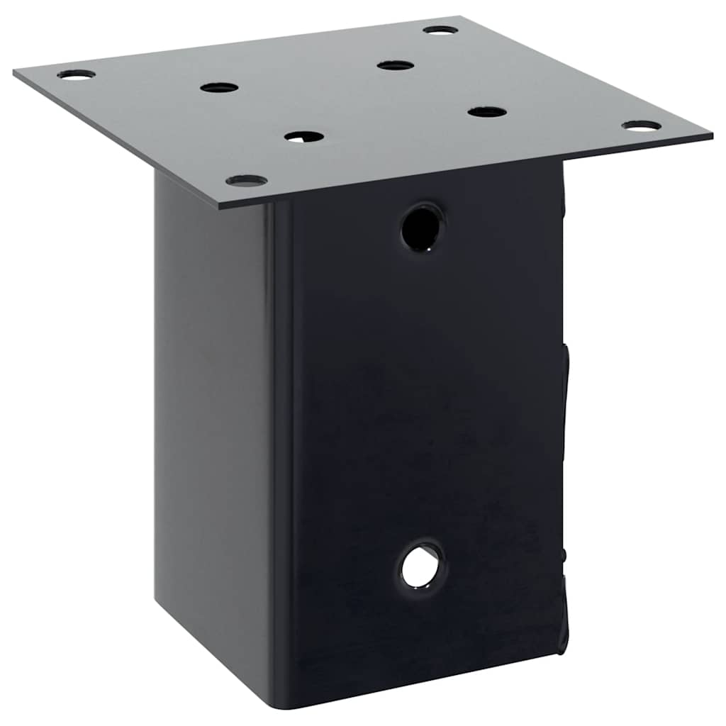 stolpefødder firkantet 12 stk. 91x91 mm pulverlakeret stål
