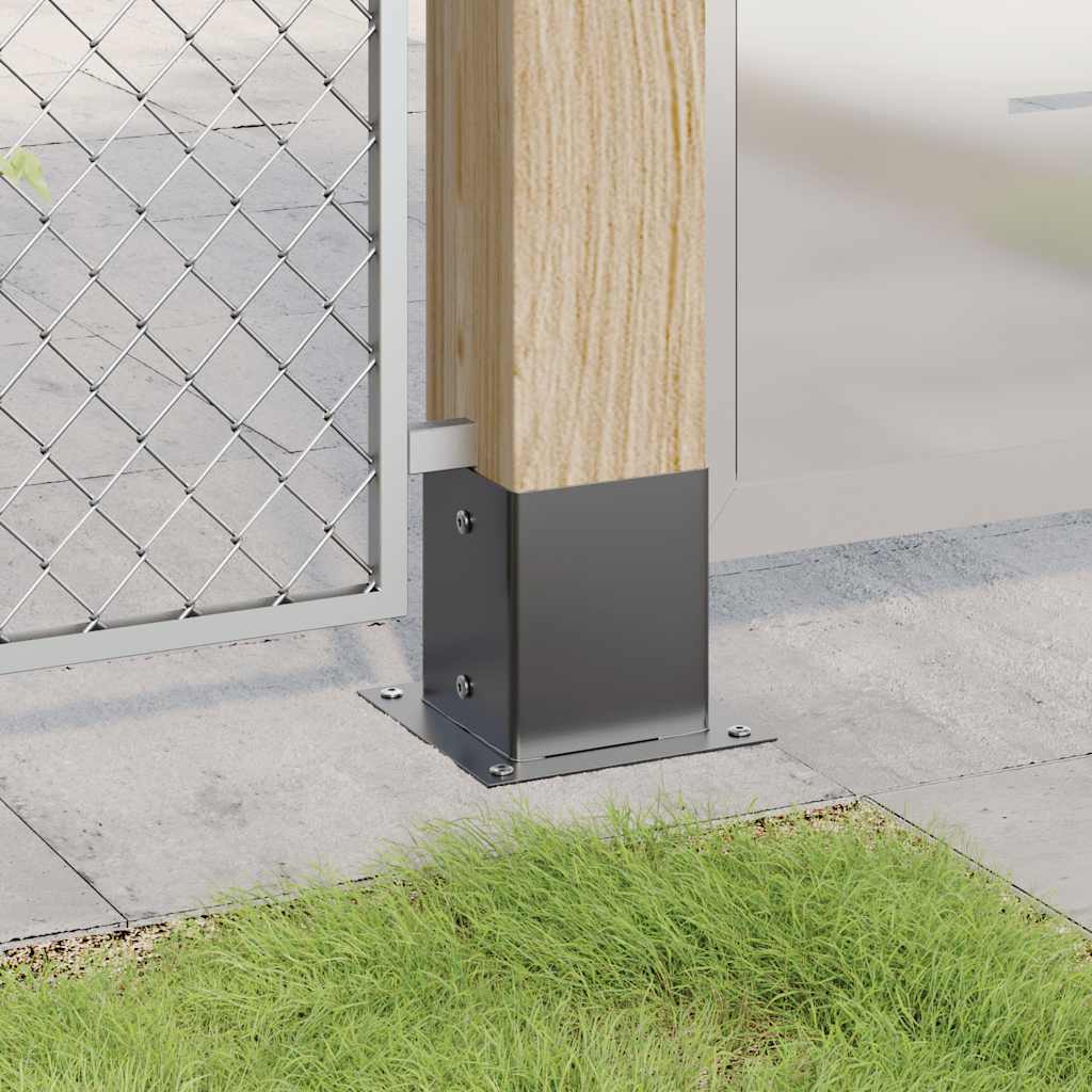 stolpefødder firkantet 4 stk. 101x101 mm pulverlakeret stål