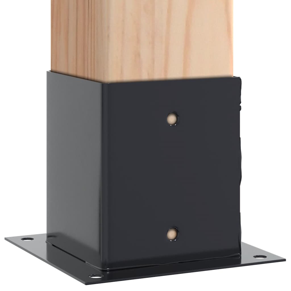 stolpefødder firkantet 4 stk. 101x101 mm pulverlakeret stål