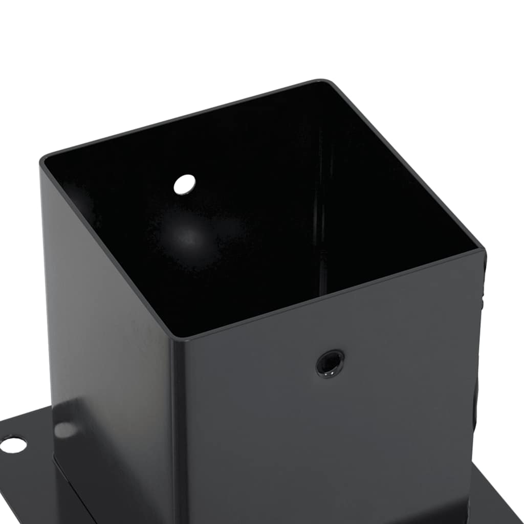 stolpefødder firkantet 4 stk. 101x101 mm pulverlakeret stål