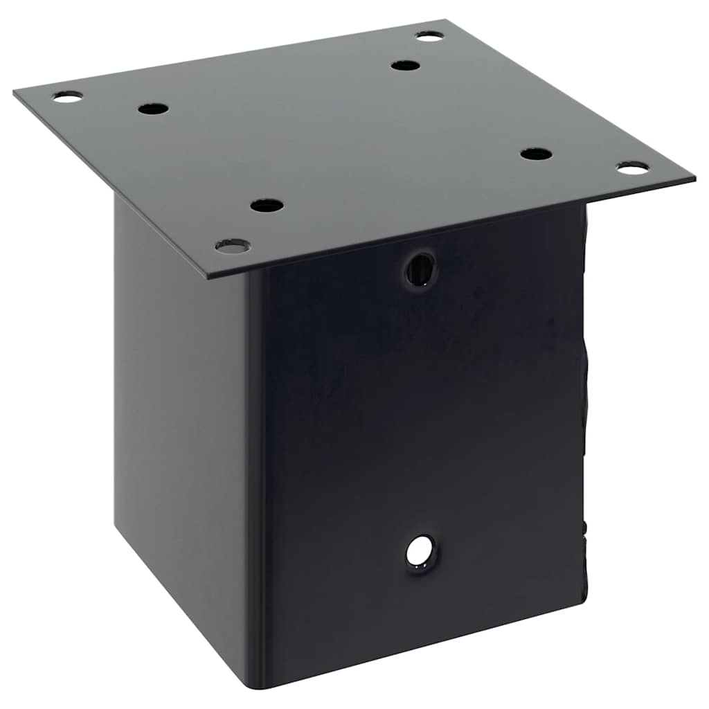 stolpefødder firkantet 4 stk. 121x121 mm pulverlakeret stål
