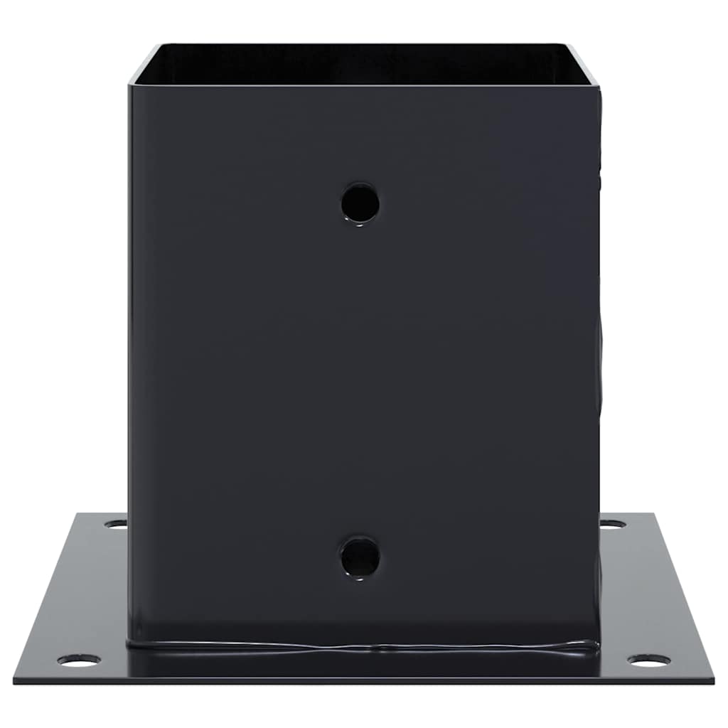 stolpefødder firkantet 4 stk. 121x121 mm pulverlakeret stål