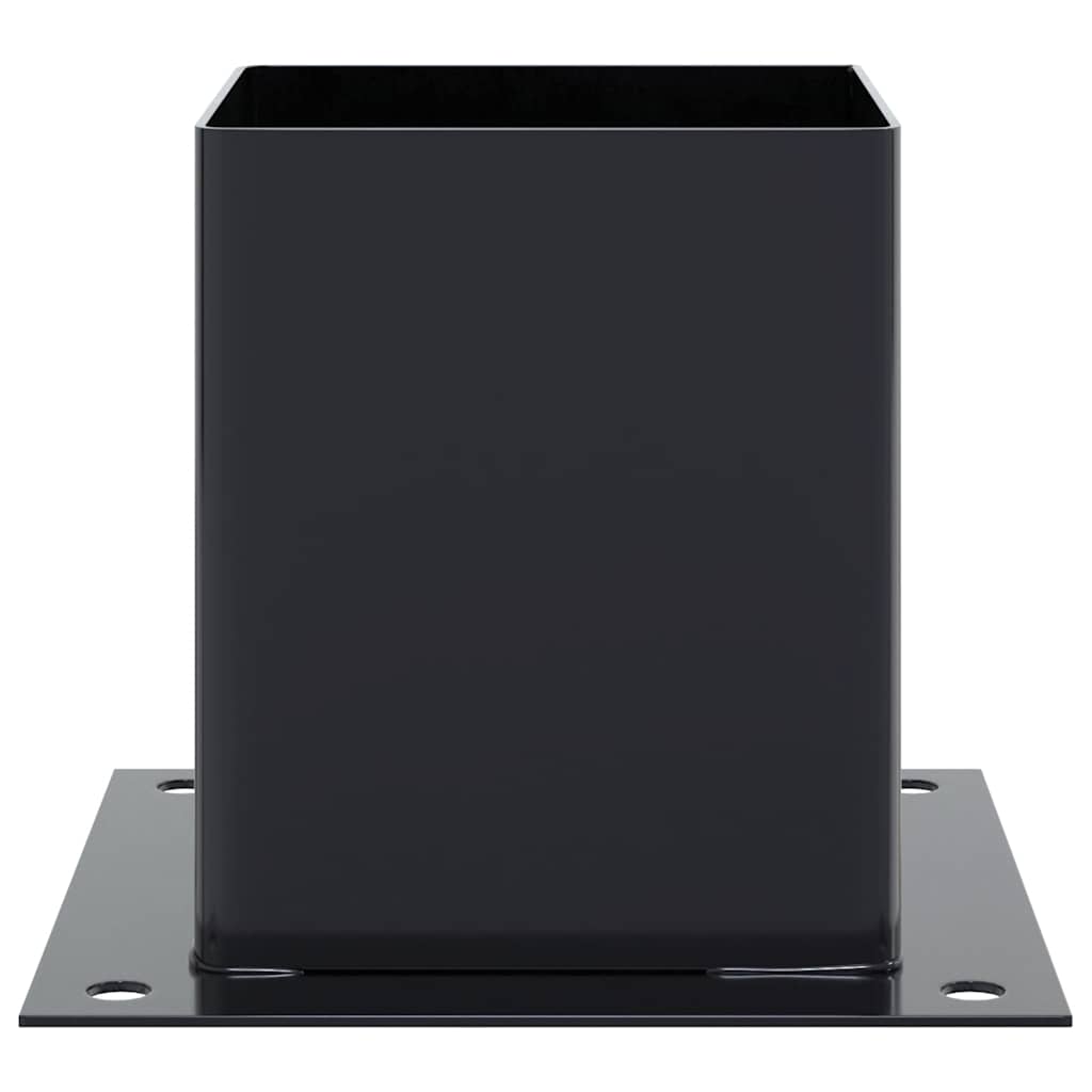 stolpefødder firkantet 4 stk. 121x121 mm pulverlakeret stål