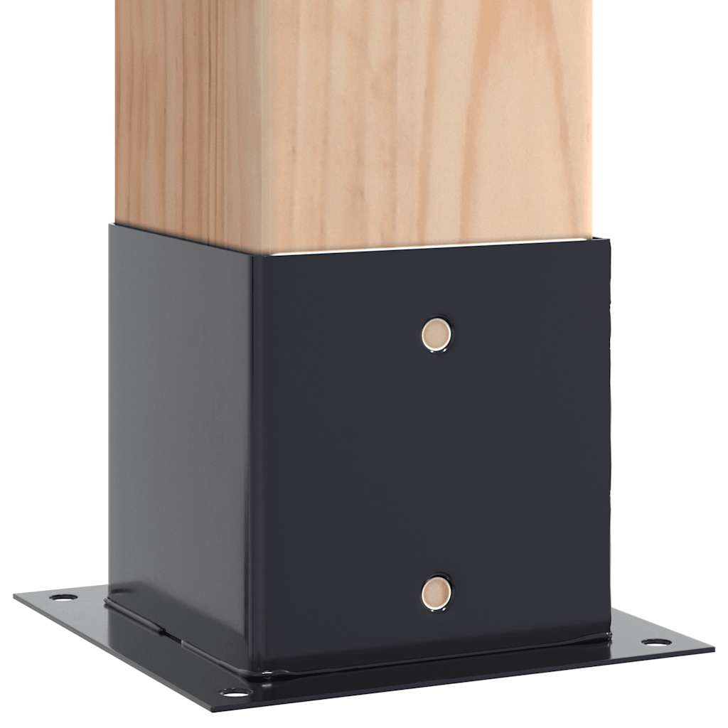 stolpefødder firkantet 4 stk. 141x141 mm pulverlakeret stål